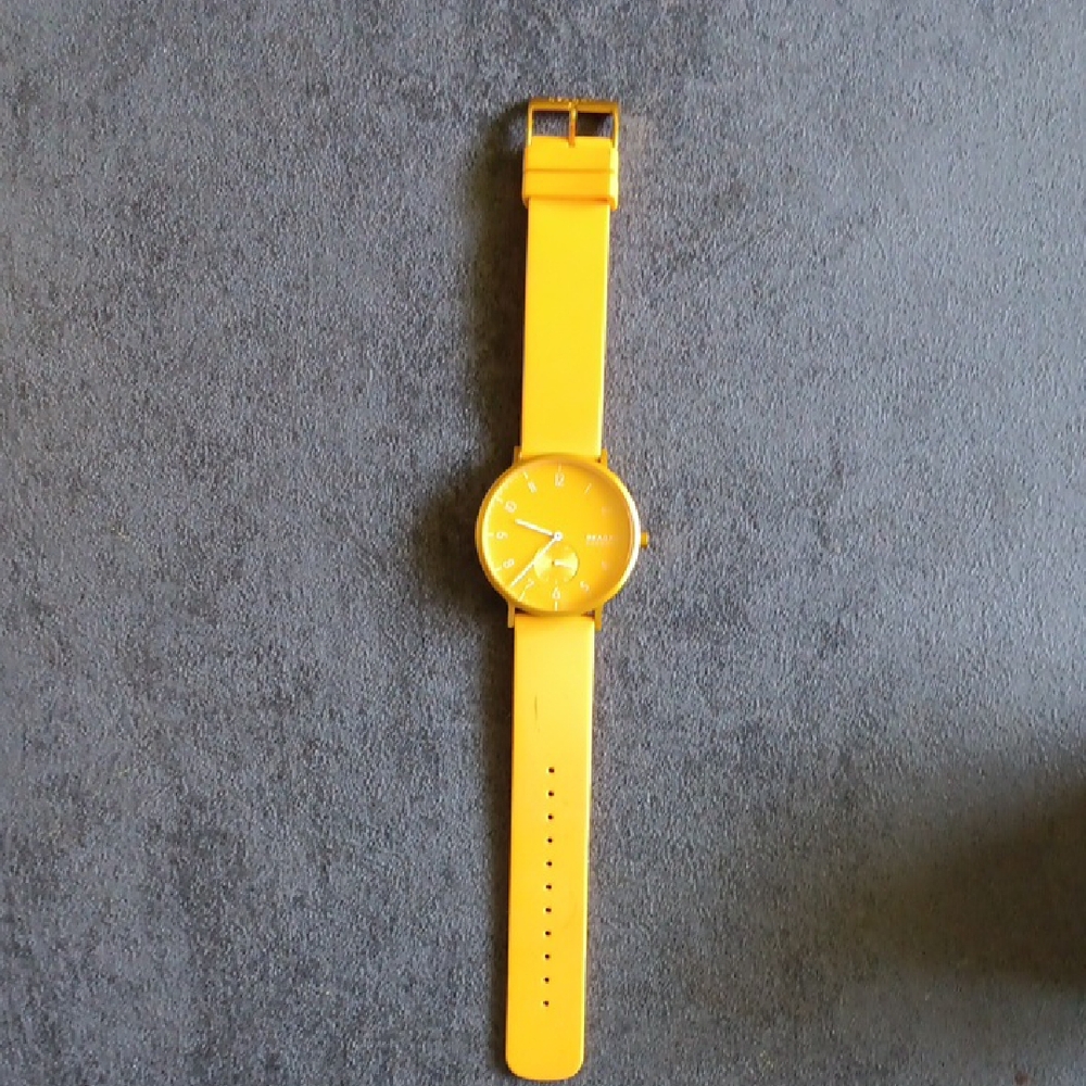 Yellow Skagen Analog Watch